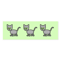 Gray Cat with Green Eyes. Business Cards