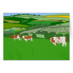 Grazing Cows Greeting Cards
