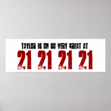 Great 21st Birthday Party Banner Custom Name Poster