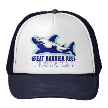 Great Barrier Reef Australia blue shark theme hat