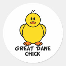 Great Dane Chick Round Stickers