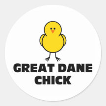 Great Dane Chick Sticker