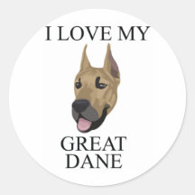 GREAT DANE Love Round Stickers