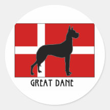 Great Dane Round Stickers