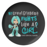 Great Grandma Fights Like Girl Cervical Cancer 42. Party Plate