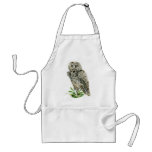 Great Grey Owl watercolor Aprons