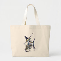 Great marlin with reflection in water bag