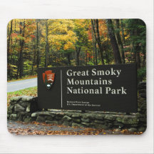 Great Smoky Mountains Park Autumn Sign Mousemat