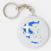 Greece Flag Map full size Key Chains