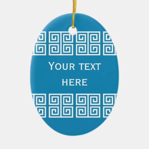 Greek Pattern custom ornament