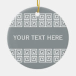 Greek Pattern custom ornament