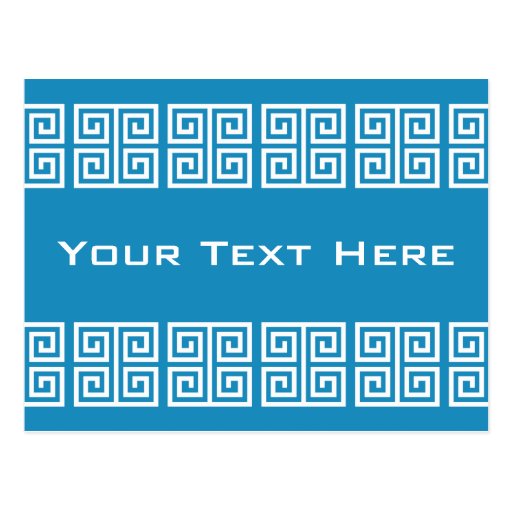 Greek Pattern custom postcard