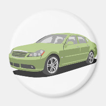 green 4 door sedan refrigerator magnets