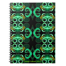 Green Abstract Fleur-de-lis Notebook
