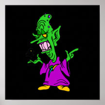 green alien wizard.png posters