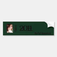Green and Black Grunge Graduation Wine Label Bumper Stickers