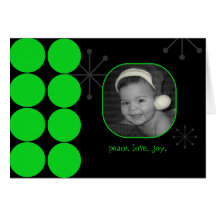 Green and Black Holiday Photo Card