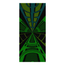 Green and black rectangle design rack card template