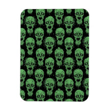 Green and Black Zombie Apocalypse Pattern Rectangle Magnets
