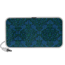 Green and Blue Damask Laptop Speaker