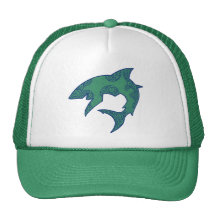 Green and Blue Shark Trucker Hats