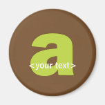 Green and Brown Monogram - Letter A Refrigerator Magnets