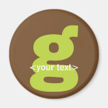 Green and Brown Monogram - Letter G Fridge Magnets
