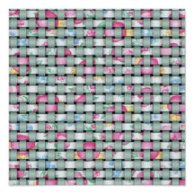 Green and Floral Weave Photographic Print
