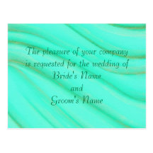 Green and Gold Blends Wedding Invitation Postcards