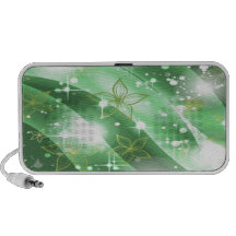 Green and Gorgeous Flowers Laptop Speaker