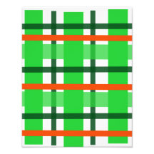 Green and Orange Plaid Photo Art