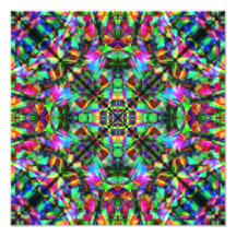 Green and Rainbow Mandala Pattern Photograph