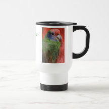 Green and Red Parrot Portrait Animal Art Mugs