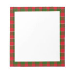 Green And Red Plaid Fabric Background Memo Pads