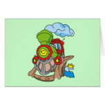 Green and Red Train Tshirts and Gifts Greeting Card