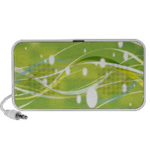 Green and White Laptop Speakers