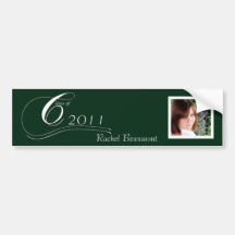 Green and White Modern Classic Wine Label Bumper Stickers