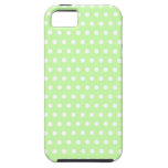 Green and White Polka Dot Pattern. Spotty. iPhone 5 Covers