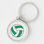 green and white volleyball keychain
