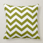 Green Apple and White Chevron Throw Pillow