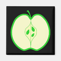Green Apple Half. Fridge Magnet