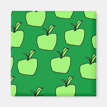 Green Apple Pattern. Refrigerator Magnets