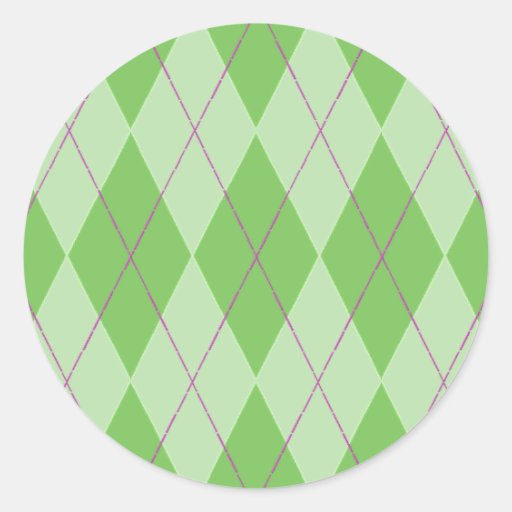 Green Argyle Sticker