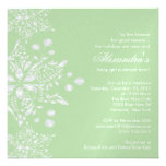 Green Baby Shower Invitation Winter Snowflakes