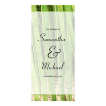 Green Bamboo Asian Wedding Program Personalized Rack Card