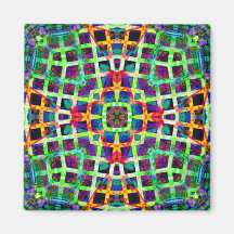 Green bars square magnet