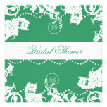 Green Beads Damask Bridal Shower Invitations