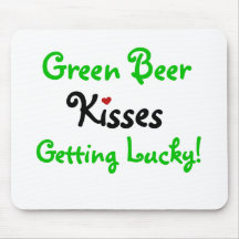 Green Beer and Kisses Tshirts and Gifts Mousepads