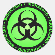 Green Biohazard Symbol Sticker
