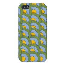 GREEN BLUE YELLOW CONCENTRIC CIRCLES iPhone 5 COVER